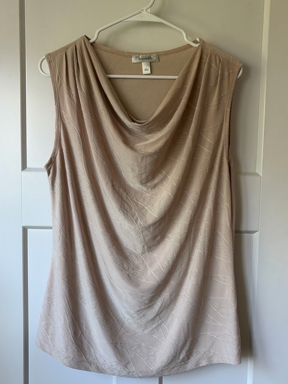 dressbarn Draped Neck Sleeveless Camisole - Taupe